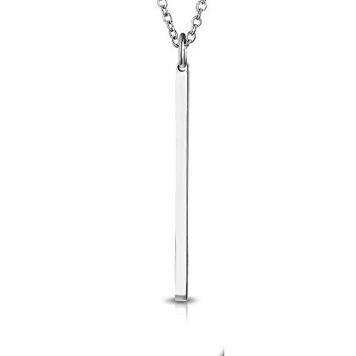 My Daily Styles Stainless Steel Yellow Gold-Tone Silver-Tone Vertical Bar Pendant Necklace, 18"