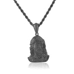 Stainless Steel Extra Large Hip-Hop Jesus Mens Pendant Necklace, 24"