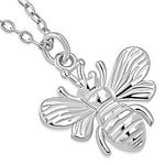 925 Sterling Silver Bumble Bee Pendant Necklace Women Girls