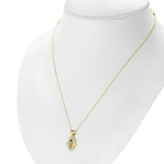 My Daily Styles 925 Sterling Silver CZ Small Hamsa Pendant Necklace with Blue CZ Accent - Adjustable Chain 16"-18"