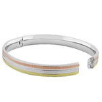Stainless Steel Glitter Bangle Bracelet