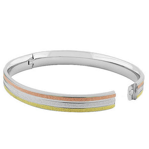 Stainless Steel Glitter Bangle Bracelet