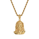 Stainless Steel Extra Large Hip-Hop Jesus Mens Pendant Necklace, 24"