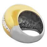 My Daily Styles Stainless Steel Two-Tone White CZ Statement Cocktail Ring