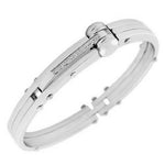 My Daily Styles Stainless Steel Silver-Tone Men's Handcuff Bracelet