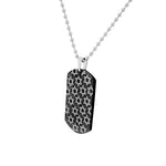 Stainless Steel Black Coating Dog Tag Star of David Mens Pendant Necklace
