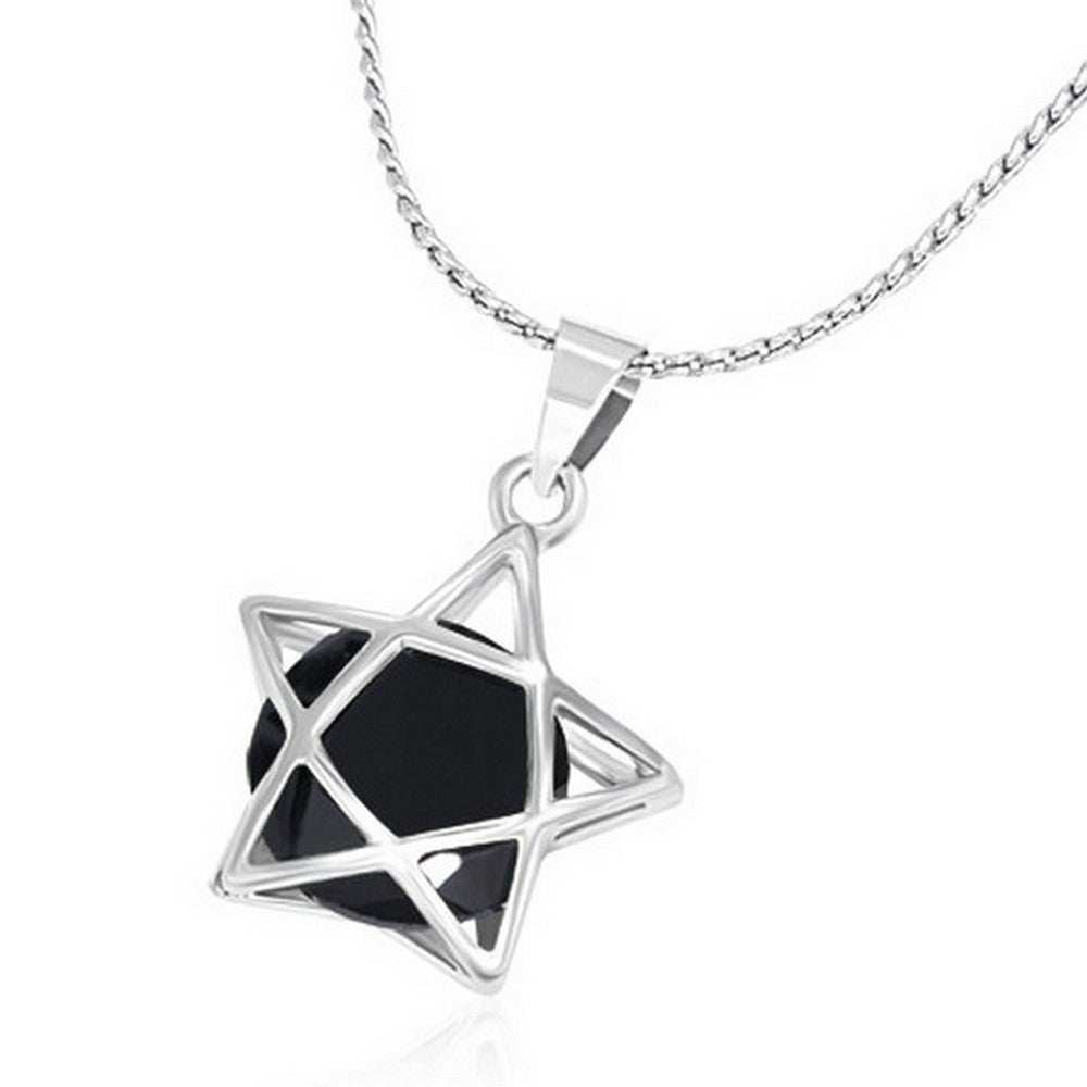 My Daily Styles Fashion Alloy Silver-Tone Star CZ Womens Pendant Necklace