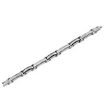 Stainless Steel Black Silver-Tone Link Mens Bracelet