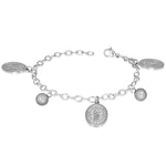 Stainless Steel Silver-Tone Christian Religious Mother Mary Adjustable Chain Bracelet