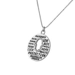 Fashion Alloy Silver-Tone Hamsa Evil Eye White CZ Pendant Necklace