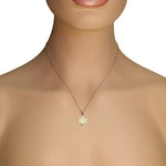 925 Sterling Silver Pink Simulated Opal Jewish Star of David Pendant Necklace