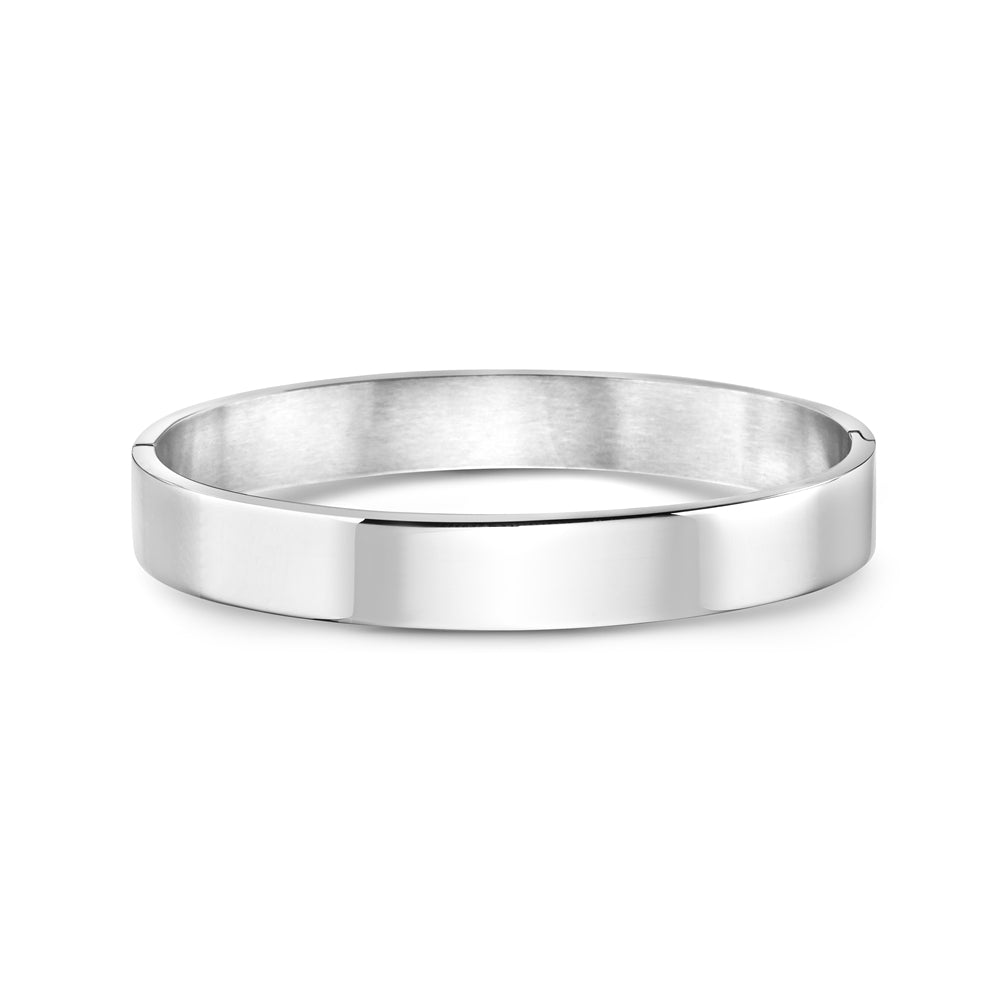 Stainless Steel Silver-Tone Jewish Prayer in Hebrew Ani LeDodi My Beloved Is Mine Song of Songs Bangle Bracelet