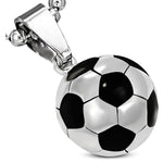 My Daily Styles Stainless Steel Silver-Tone Soccer Ball Football Pendant Necklace, 18"
