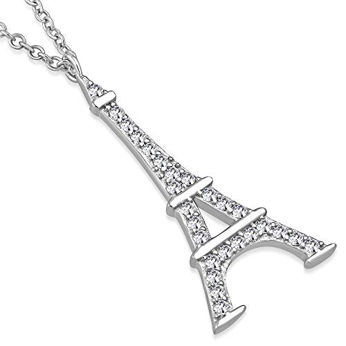 Gold Eiffel Tower Necklace Pendant Sterling Silver