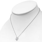 925 Sterling Silver White Clear CZ Small Spider Pendant Necklace