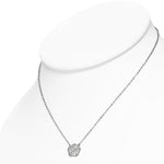 925 Sterling Silver Star CZ Flower Floral Pendant Necklace, 18"