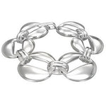 My Daily Styles 925 Sterling Silver Women's Large Wide Round Links Statement Bracelet 7.5"