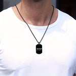 My Daily Styles Stainless Steel Hebrew “YHWH” Dog Tag Necklace – Tetragrammaton Pendant, High Polish Silver or Black Finish, 23.6" Chain