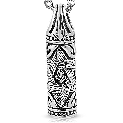 Stainless Steel Silver-Tone Jewish Mens Star of David Pendant Necklace