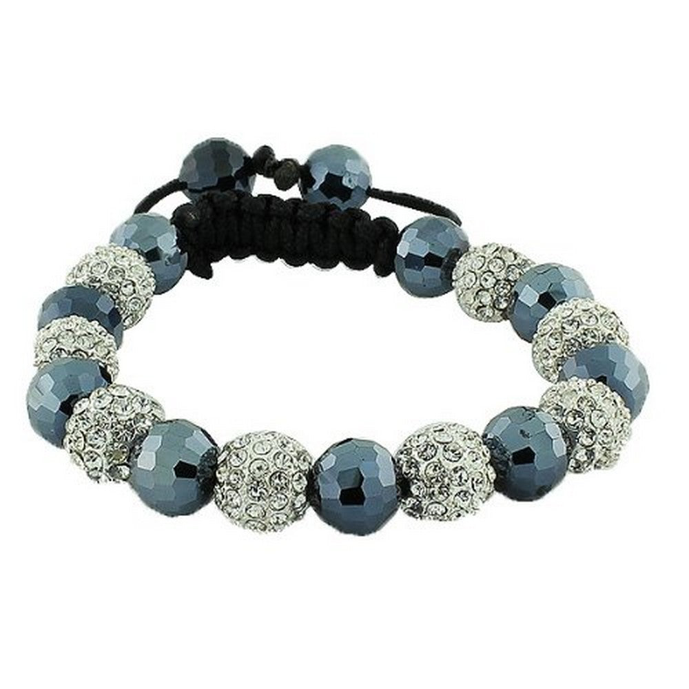 Grey Blue Bead Bracelet