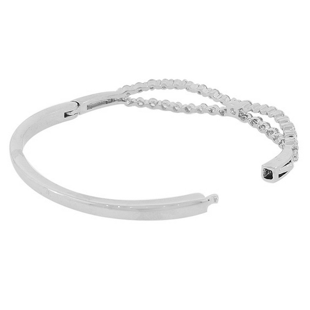 Fashion Alloy White CZ Bangle Bracelet