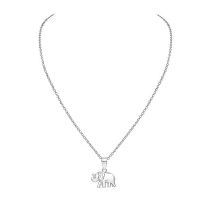 925 Sterling Silver Polished Classic Elephant Pendant Necklace