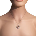 925 Sterling Silver White Clear Brown CZ Bird Circle of Life Pendant Necklace