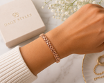 Stainless Steel Rose Gold-Tone Mesh Narrow Stretch Bracelet