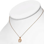 925 Sterling Silver Horseshoe Good Luck Pendant Necklace, 18"