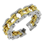 Stainless Steel Two-Tone Link Bike Chain Large Heavy Men's Bracelet
