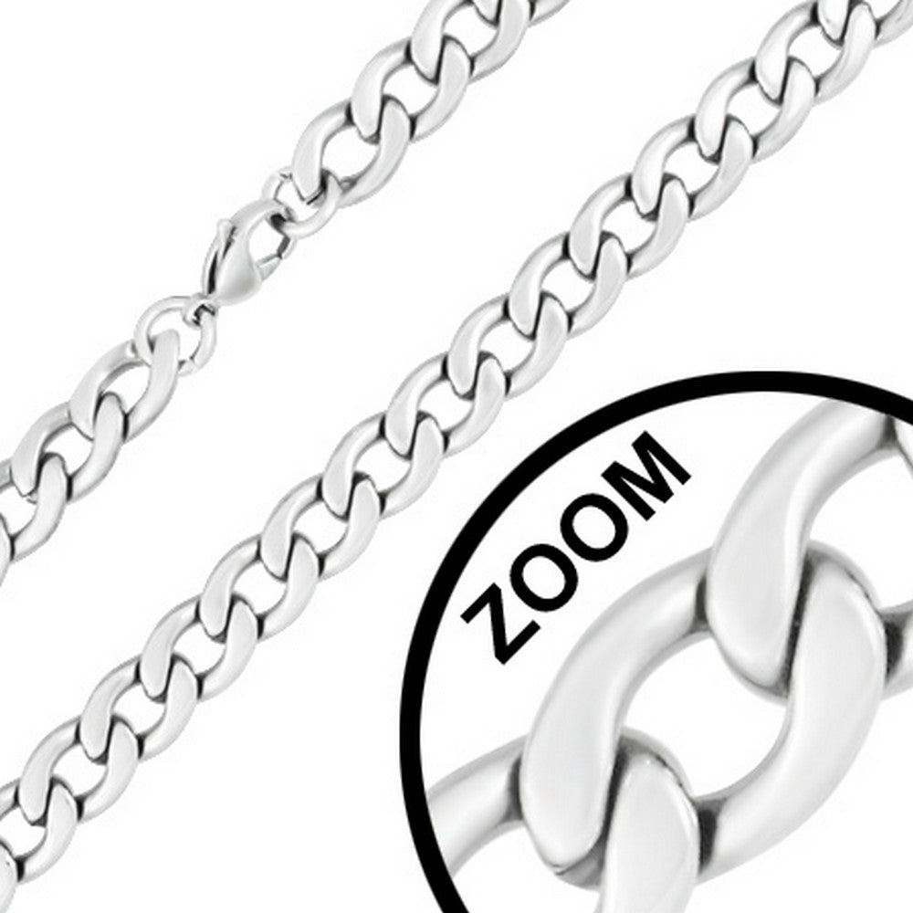 Stainless Steel Pave Curb Cuban Chain Mens Necklace