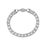 My Daily Styles Franco Link Style 925 Sterling Silver 7mm Cubic Zirconia Elegant Mens Bracelet