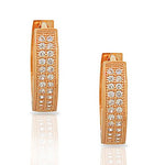 925 Sterling Silver Yellow Gold-Tone White Round CZ Womens Hoop Huggie Earrings