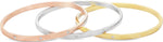 My Daily Styles Women's Tri-Color Stackable Bangle Bracelets Set, Stainless Steel with CZ Accents, 3-Piece