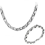 My Daily Styles Stainless Steel Mens Link Chain Necklace and Bracelet Set