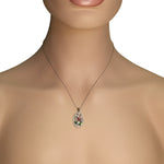 925 Sterling Silver White Clear Multicolor CZ Bright Holiday Pendant Necklace