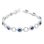 925 Sterling Silver White Multicolor CZ Classic Tennis Bracelet