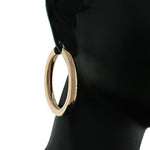 Stainless Steel Rose Gold-Tone Classic Hoop Earrings