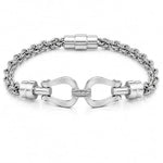My Daily Styles Women's Gold Tone Stainless Steel Bracelet with CZ Accent Clasp, 8 Inch Multi Strand Link Chain Bracelet, Polished Finish, Fashion Jewelry Gift for Women