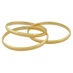 Stainless Steel Yellow Gold-Tone Interlocked Three Bangle Bracelets Set