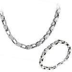 My Daily Styles Stainless Steel Mens Link Chain Necklace and Bracelet Set