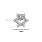 925 Sterling Silver CZ Jewish Star of David Womens Girls Stud Earrings