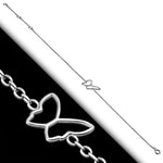 925 Sterling Silver Cut-out Butterfly Anklet Bracelet