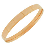 Stainless Steel Rose Gold-Tone Faceted Bangle Bracelet