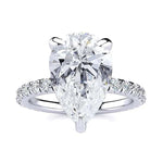 2.56 CT IGI Lab Grown Pear Shape Diamond Ring 18K White Gold G VS1