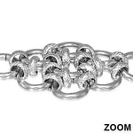 Stainless Steel Two-Tone Interlocking Circles Chinese Letters Bracelet