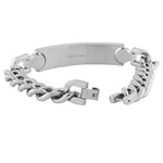 Stainless Steel Silver-Tone Link Chain Men's Bracelet