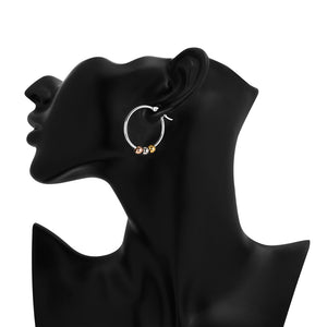 Stainless Steel Gold-Tone Silver-Tone Hoop Earrings