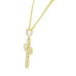 925 Sterling Silver Yellow Gold-Tone Clear CZ Large Hip-Hop Statement Cross Pendant Necklace