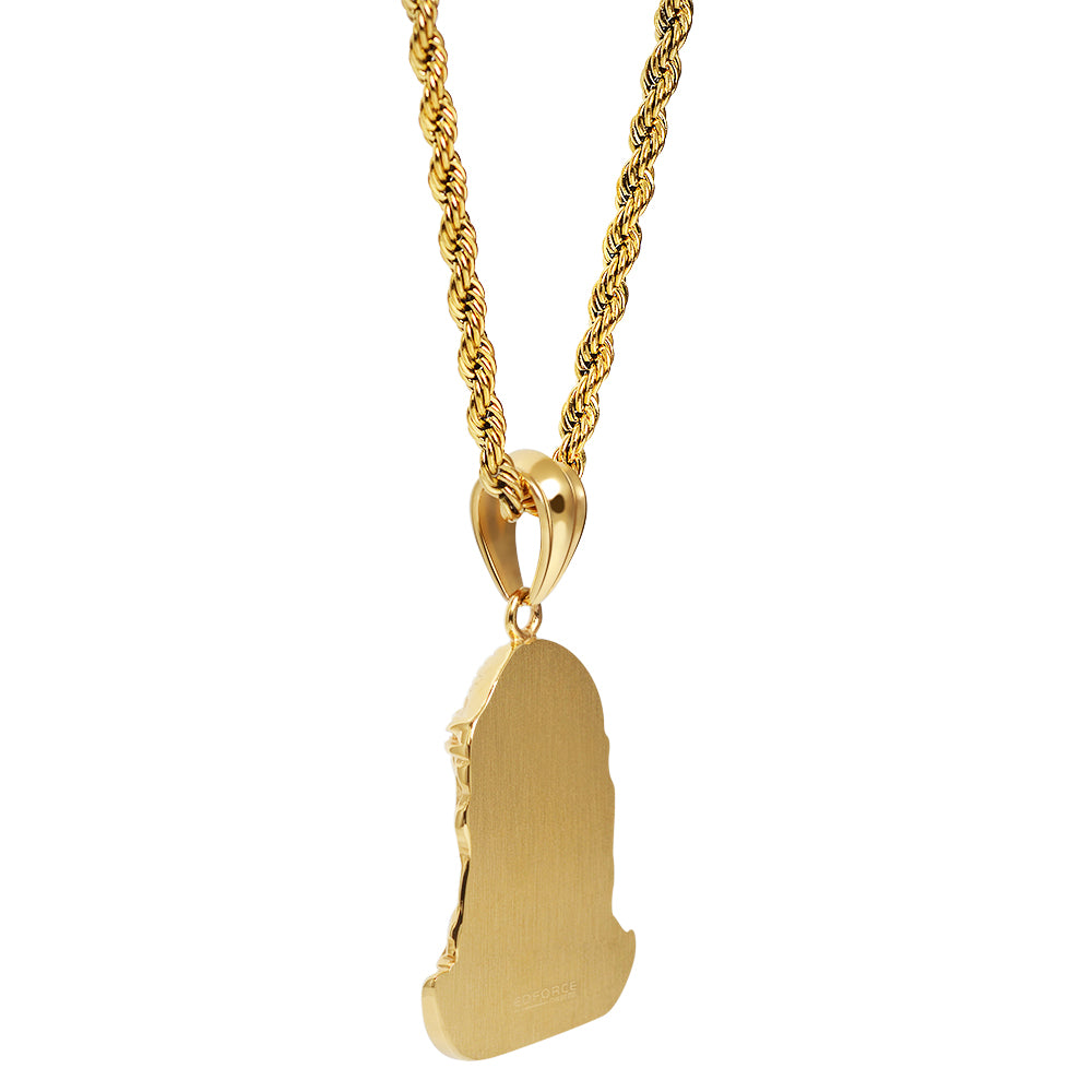 Stainless Steel Gold Hip-Hop Jesus Necklace